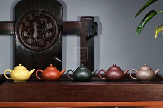 《五色土》綠泥，朱泥，紫泥，青灰泥，段泥純手工宜興紫砂壺茶具水平茶壺